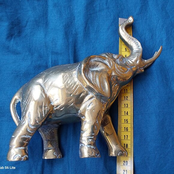 Large vintage brass elephant 19 cm high detailed - Picture 9 of 9